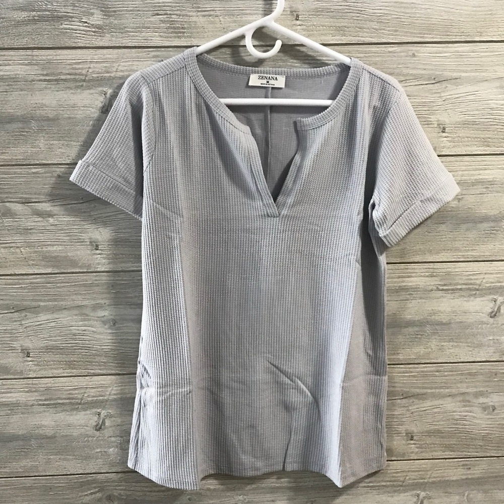 BN Zenana Outfitters Waffle Knit T Shirt